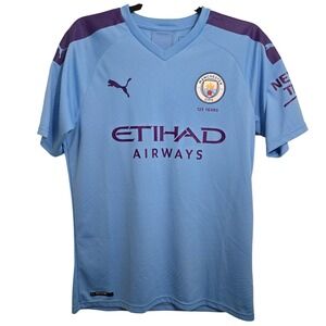 Puma Manchester City Bernardo #20 Home Champions 2018-2019 Blue Jersey Mens sz M